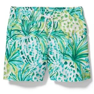 Janie and jack boy green pineapple swim trunks